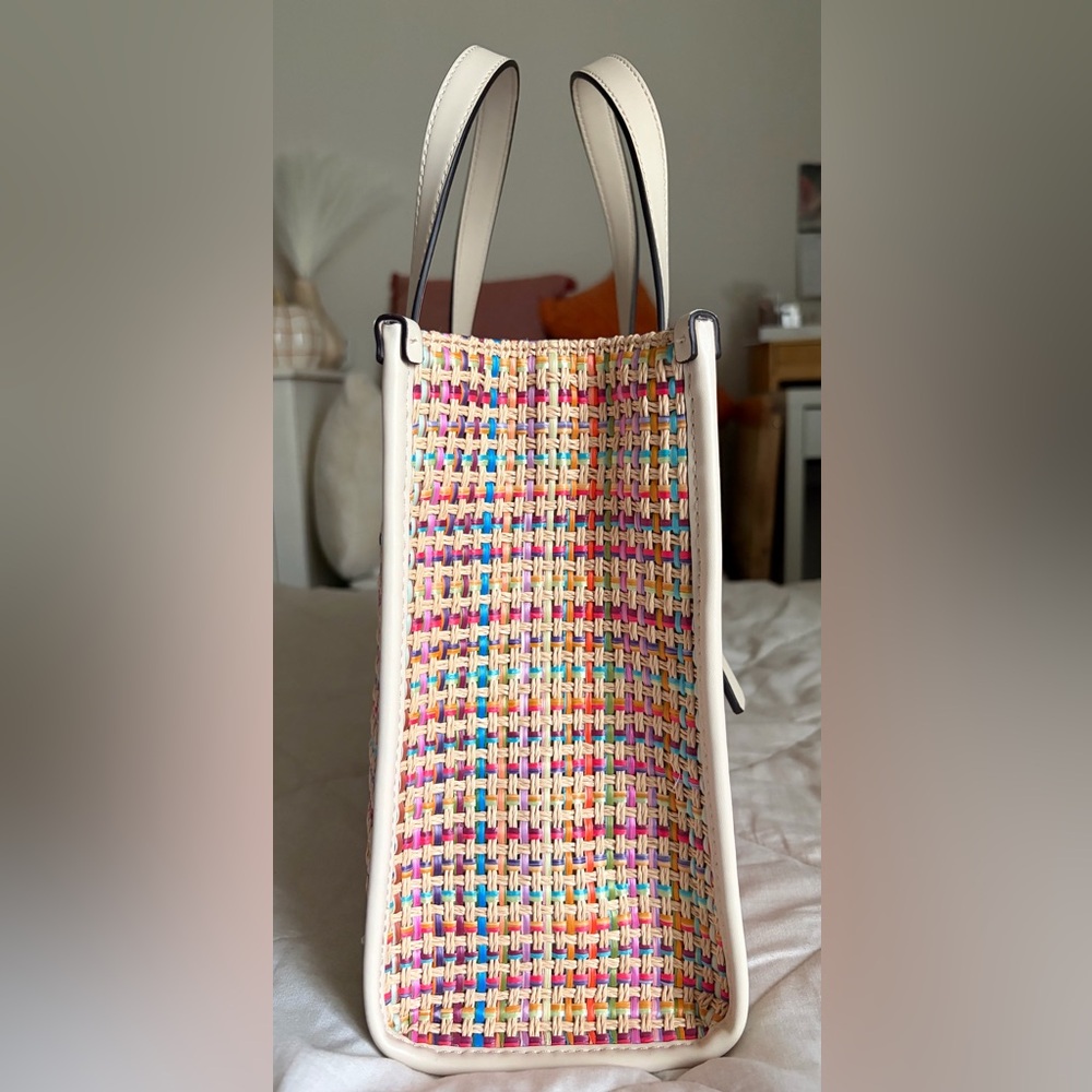 Guess Silvana Multi-Colored Straw Double Compartm… - image 3